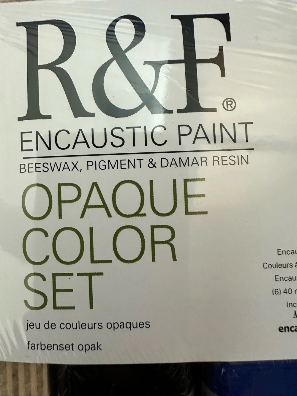 R&F Encaustic Paint Set of 6, Opaque Colors, 40ml